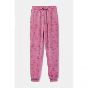 Damespyjama in velours 951 roze katten
