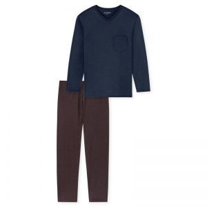 Herenpyjama lange mouwen 531 rotbraun