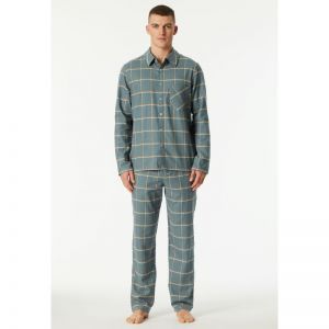 Herenpyjama doorknoop flanel 709 mineraalgro