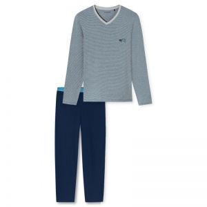 Herenpyjama lange mouwen 803 donkerblauw