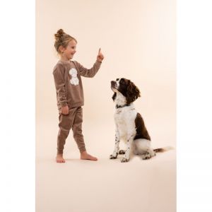 Girls Velours set Faded brown