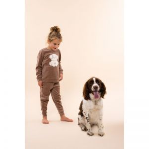 Girls Velours set Faded brown