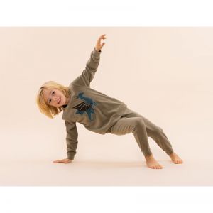 Boys velours set Faded green