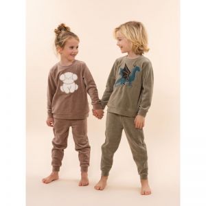 Boys velours set Faded green