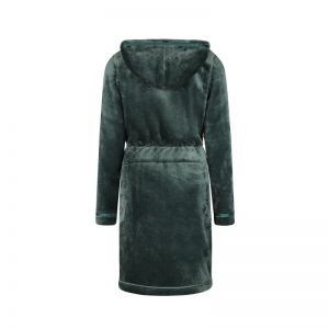 Women short bathrobe teal green
