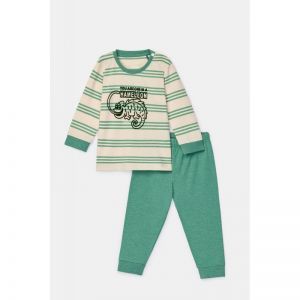 Baby jongenspyjama 909 groen gestr