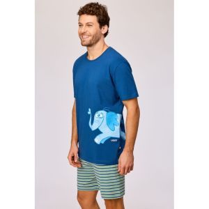 Herenpyjama korte mouwen 887 donkerblauw