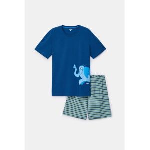 Herenpyjama korte mouwen 887 donkerblauw