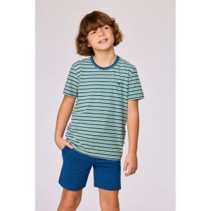 Jongens pyjama korte mouwen 908 groen-blauw