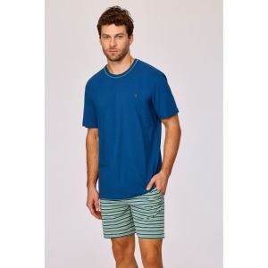 Herenpyjama korte mouwen 887 donkerblauw