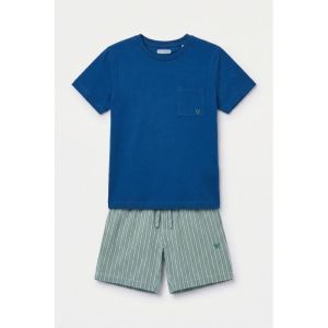 Herenpyjama korte mouwen 887 donkerblauw