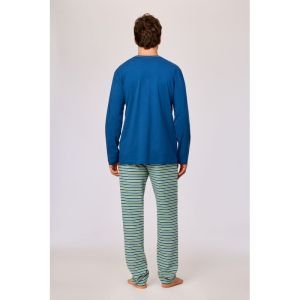 Herenpyjama lange mouwen 887 donkerblauw