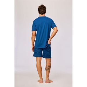 Herenpyjama korte mouwen 887 donkerblauw