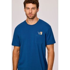 Herenpyjama korte mouwen 887 donkerblauw