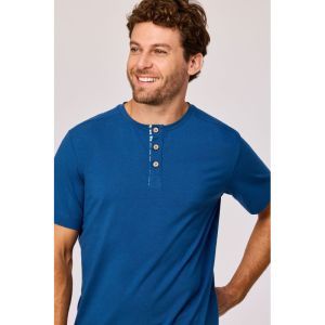 Herenpyjama korte mouwen 887 donkerblauw