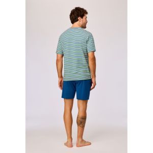 Herenpyjama korte mouwen 908 groen-blauw