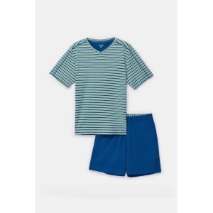 Herenpyjama korte mouwen 908 groen-blauw