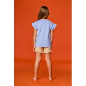 Meisjespyjama met korte mouwen 840 blauw