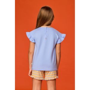 Meisjespyjama met korte mouwen 840 blauw