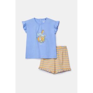 Meisjespyjama met korte mouwen 840 blauw