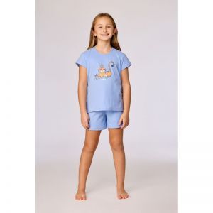 Meisjespyjama korte mouwen 840 blauw
