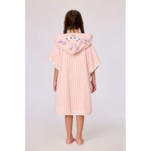 Badcape 920 roze streep