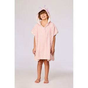 Badcape 920 roze streep
