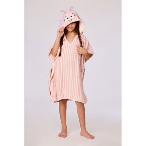 Badcape 920 roze streep