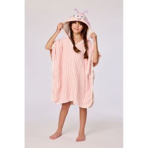 Badcape 920 roze streep