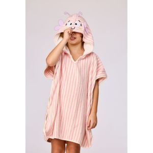Badcape 920 roze streep