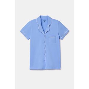 Damespyjama doorknoop 840 blauw