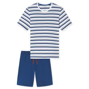 Herenpyjama korte mouwen 100 weiss