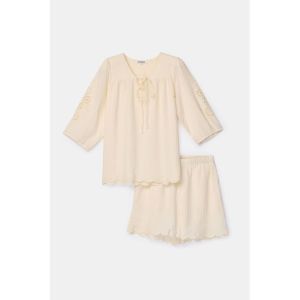 Setje in tetrastof 149 licht beige