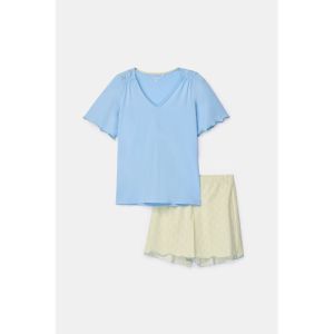 Dames pyjama korte mouwen 821 lichtblauw