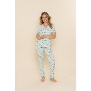 Damespyjama doorknoop Light blue