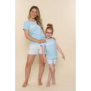 Damespyjama korte mouwen Light blue