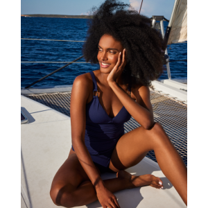 Tankini top v-neck padded 1640 ink blue