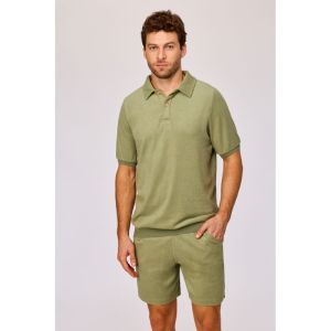 Heren set in badstof 788 kaki groen