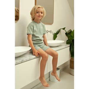 Feetje pyjama korte mouwen Zeegroen