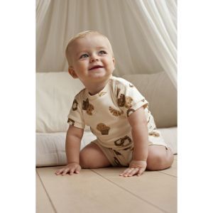 Feetje pyjama met korte mouwen Offwhite