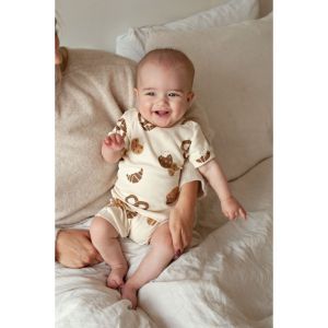 Feetje pyjama met korte mouwen Offwhite