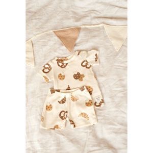 Feetje pyjama met korte mouwen Offwhite