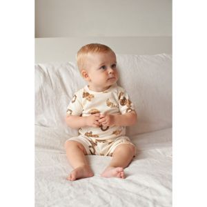Feetje pyjama met korte mouwen Offwhite