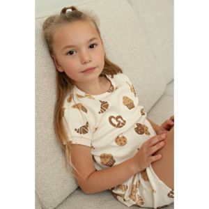 Feetje pyjama met korte mouwen Offwhite