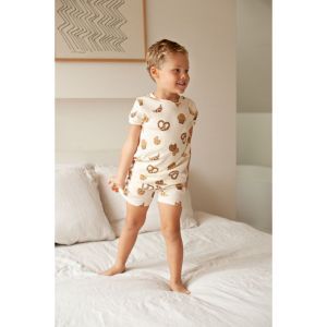 Feetje pyjama met korte mouwen Offwhite