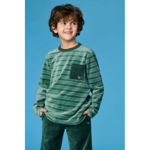 Jongenspyjama in velours 922 groene stre