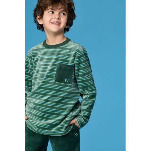 Jongenspyjama in velours 922 groene stre