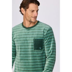 Herenpyjama in velours 922 groene stre