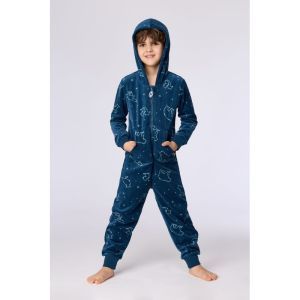 Unisex onesie in velours 924 galaxy prin