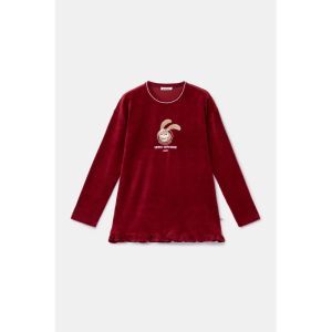 Damespyjama in velours 471 bordeaux